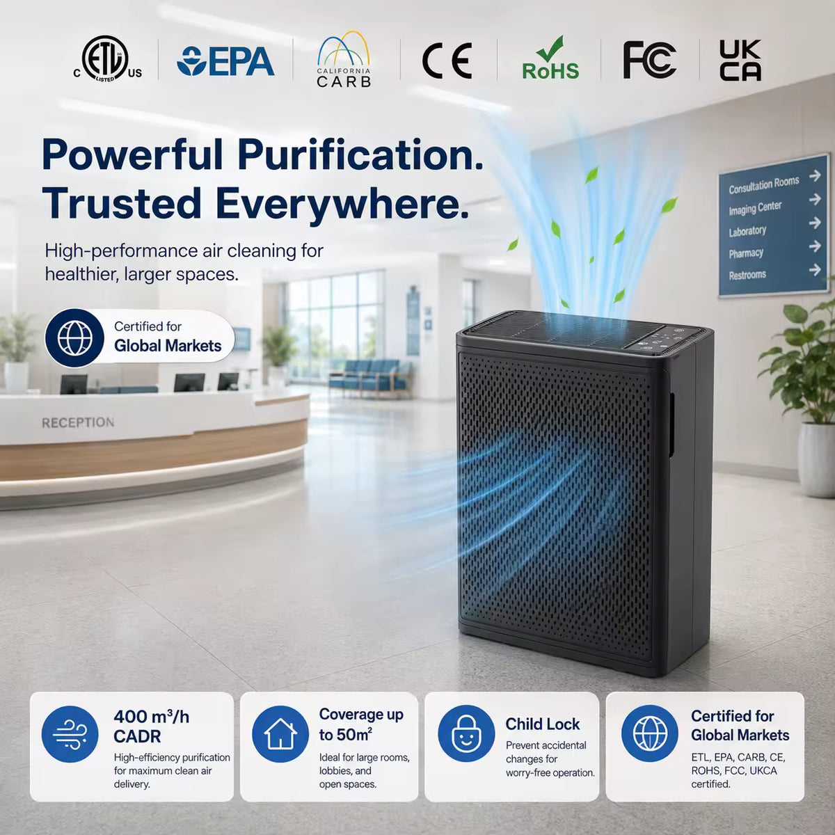 Airreza Pure Large – H13 True HEPA Air Purifier
